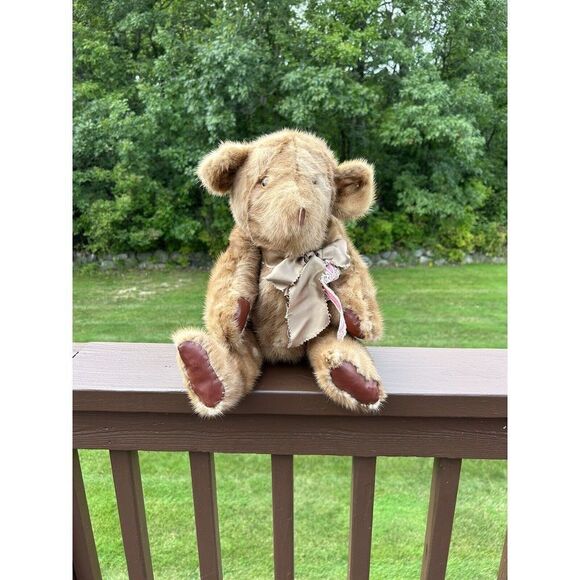 Vintage Mink TEDDY BEAR Jointed Approx 19” REAL FUR MINK Handmade. - Picture 1 of 16